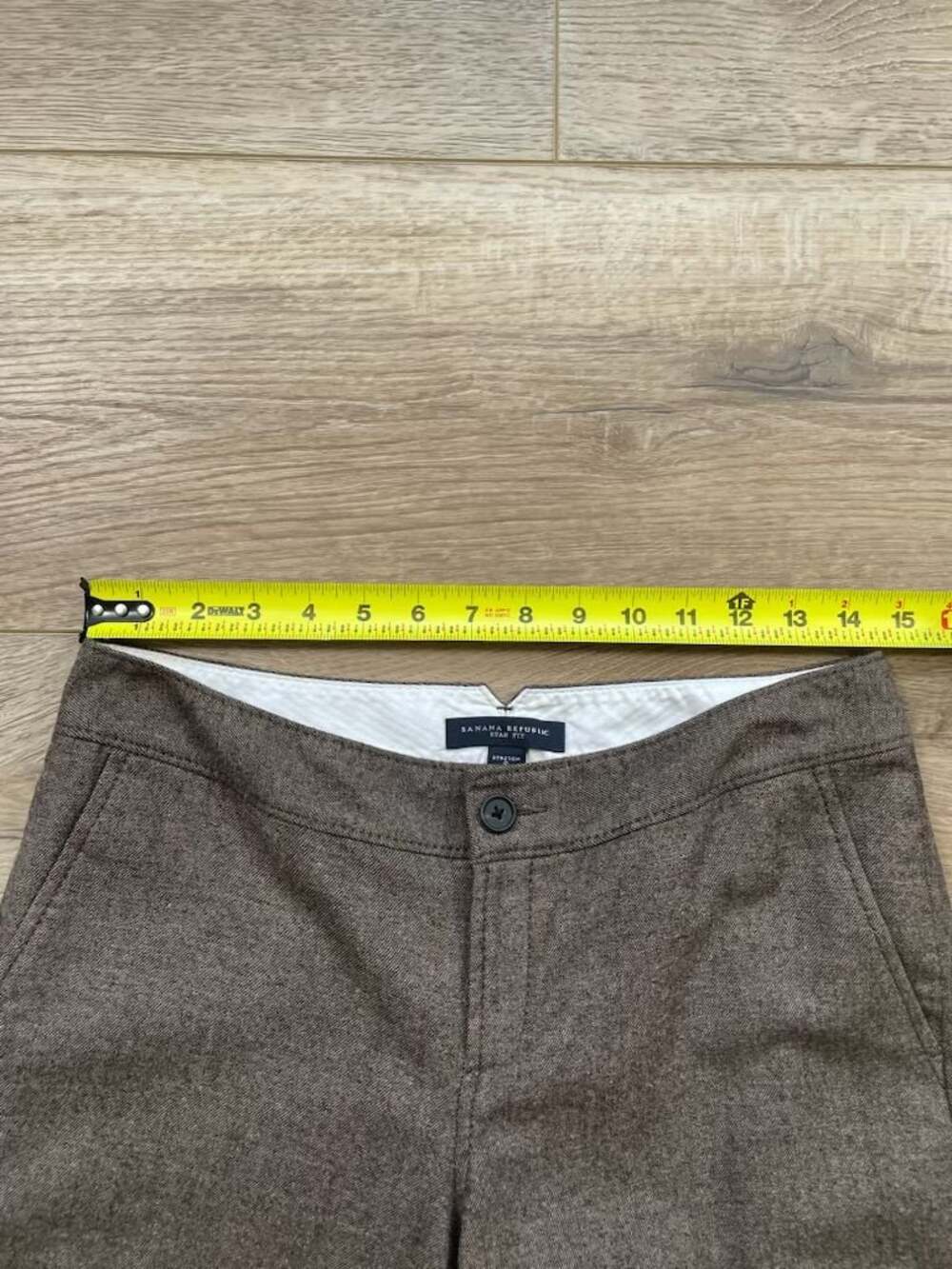 Banana Republic Ryan Fit Stretch Brown Tweed Cuffed Cropped Pants Size 6 - Picture 3 of 11